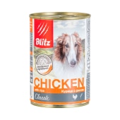 BLITZ CLASSIC консервы для собак всех пород и возрастов (КУРИЦА, РИС), 400 г.