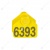 Бирка двойная СКС (56 * 58 мм) жёлтая с номером (под щипцы СКС без иглы), 100 шт.