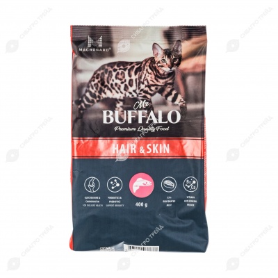 MR. BUFFALO HAIR & SKIN для кошек с чувствительной кожей (ЛОСОСЬ), 0,4 кг.