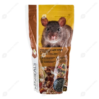 Корм для крыс и мышей, зерновая смесь, 800 г. MIKIMEALS.
