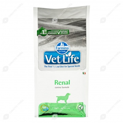 VET LIFE RENAL для собак (поддержание функции почек), 2 кг.
