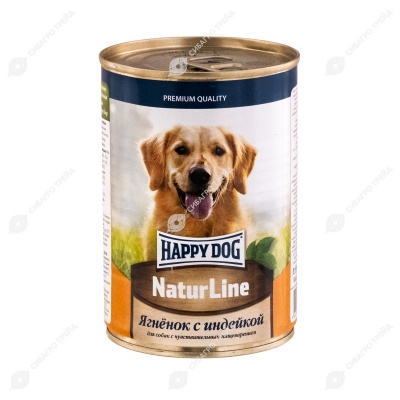 HAPPY DOG консервы для собак (ЯГНЕНОК, ИНДЕЙКА), 410 г.