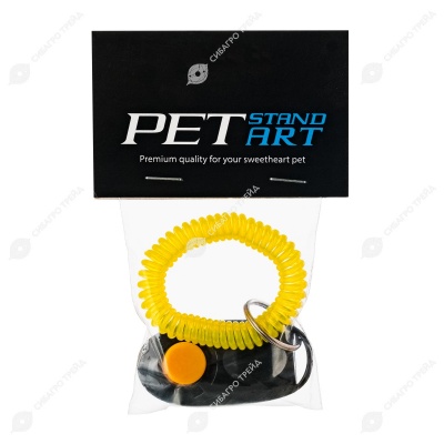 Кликер с браслетом для собак, черный. PetStandArt.