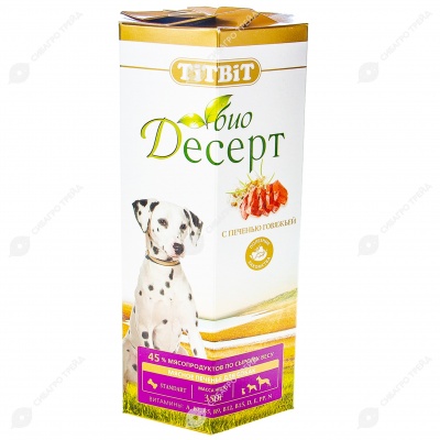 Лакомство печенье БИО-ДЕСЕРТ для собак с печенью, стандарт, 350 г. TITBIT.