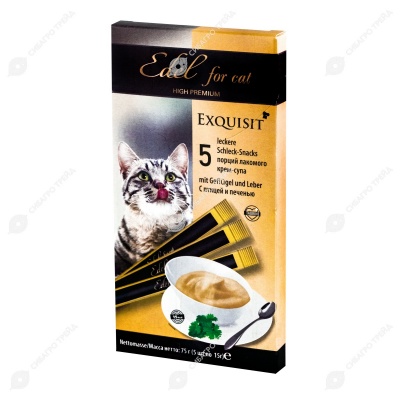 Лакомство EDEL CAT крем-суп для кошек (ПТИЦА, ПЕЧЕНЬ), 5 шт.