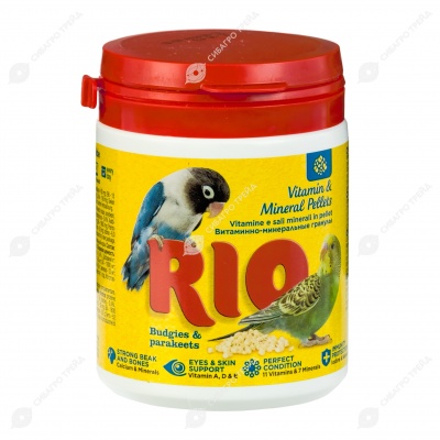 RIO витаминно-минеральные гранулы для волнистых и средних попугаев, 120 г.