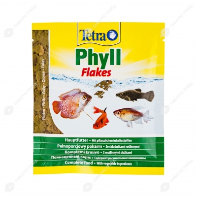 TETRA PHYLL FLAKES корм для рыб в виде хлопьев с растительными ингридиентами, 12 г.