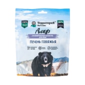 Сублимированное лакомство ТЕРРИТОРИЯ АМУР печень говяжья для собак, 70 г