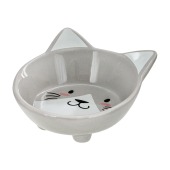 Миска керамическая ГОЛОВА КОТА ( 14 * 12,5 * 6,5 см) серая
