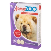 Лакомство ДОКТОРZOO для собак СО ВКУСОМ ЛОСОСЯ и биотином, 90 табл
