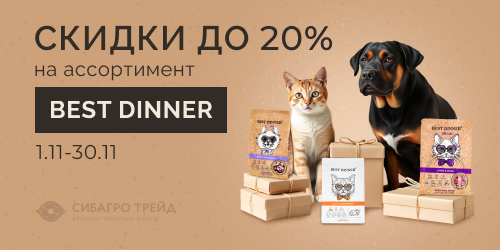Скидки до 20% на ассортимент Best Dinner в ноябре