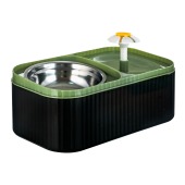 Поилка-фонтан WOGY (25 * 17,5 * 14 см) для животных, со съемной металлической миской для корма, 450 мл