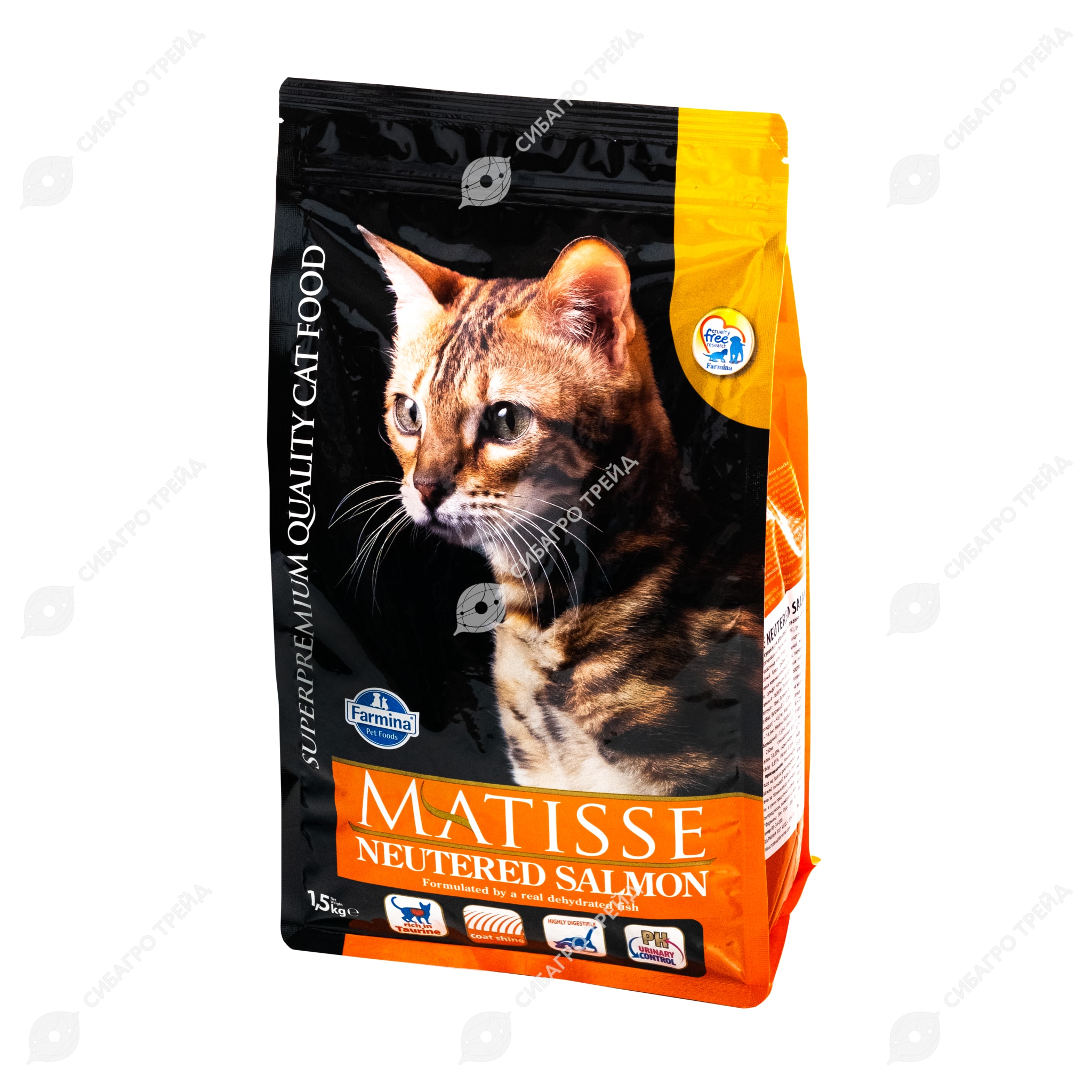 MATISSE для взрослых кастрированных котов и стерилизованных кошек (ЛОСОСЬ),  1,5 кг.