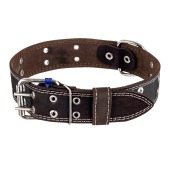 Ошейник кожаный СТАНДАРТ 4,5 см, до 70 см, КОРИЧНЕВЫЙ, ДАРЭЛЛ