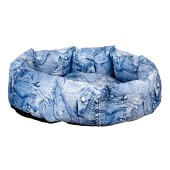Лежанка овальная пёстрый бязь (60 * 45 * 18 см), BLACK CAT