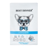 BEST DINNER для щенков всех пород (ЯГНЕНОК, ЯГОДА), 1,5 кг