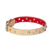 Ошейник №17 кожаный (ПОДКЛАД, СТРАЗЫ), ЧК