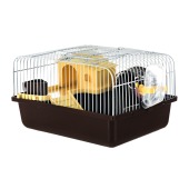 Клетка WOGY (27 * 21 * 17 см) для грызунов, с наполнением: платформа с домиком и горкой, колесо, поилка