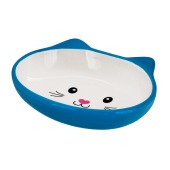 Миска керамическая овальная КОШАЧЬЯ МОРДОЧКА (14 * 12 * 3,5 см) синяя, 200 мл