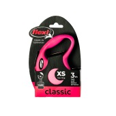 Рулетка CLASSIC XS (3 м, 12 кг) ремень, розовый, FLEXI