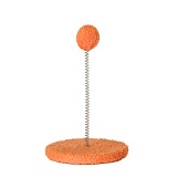 Игрушка WOGY Мячик-погремушка меховой на пружинке в-25 см с основанием для кошек, микс