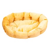 Лежанка PUMA овальная пухлая с подушкой БЕЖЕВЫЙ (62 * 50 * 19 см)