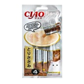 INABA Ciao Churu функциональное пюре из куриного филе для кошек (для здоровья почек), 4 шт по 14 г