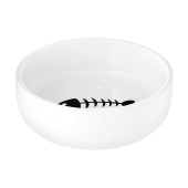 Миска керамическая "Косточки рыбки" (14 * 14 * 4,5 см), белая, 360 мл