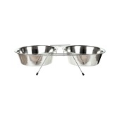Миски металлические на подставке 2 * 0,35 л, DOGMAN