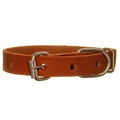 Ошейник кожаный 15(1) короткий, цветной, ZOOМИР