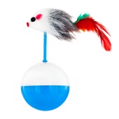 Игрушка неваляшка-шарик с мышкой (h=12 см, d=5,5 см) для кошек, микс, NUNBELL