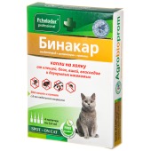 БИНАКАР капли для кошек, 4 пипетки по 0,4 мл