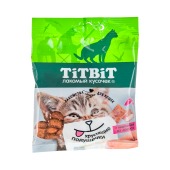 TITBIT лакомство хрустящие подушечки для кошек с паштетом из лосося, 30 г