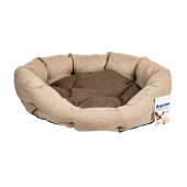 Лежанка ОБЛАКО-РОГОЖКА №4 овальная пухлая БЕЖЕВЫЙ (73 * 56 * 23 см), ДАРЭЛЛ