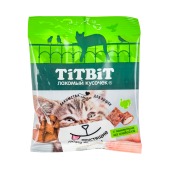 TITBIT лакомство хрустящие подушечки для кошек с паштетом из индейки, 30 г