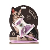 Шлейка WOGY Бантик (11,5 * 10,5 см) с поводком (120 * 1 см) для кошек, микс