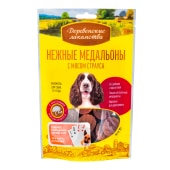 ДЕРЕВЕНСКИЕ ЛАКОМСТВА медальоны с мясом страуса для собак, 90 г