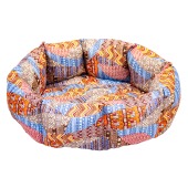 Лежанка овальная пёстрый бязь (50 * 40 * 18 см), BLACK CAT