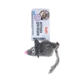 Игрушка Мышь-полевка с милыми ушками, хвост-натуральная норка для кошек, серая