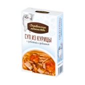 ДЕРЕВЕНСКИЕ ЛАКОМСТВА суп из курицы с креветкой и гребешком для кошек, 4 шт по 35 г