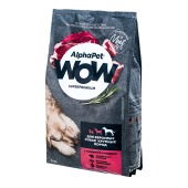 ALPHAPET WOW для взрослых собак крупных пород (ГОВЯДИНА, СЕРДЦЕ), 3 кг