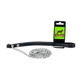 Поводок-цепь с кожаной ручкой, 1,2 м, КАСКАД