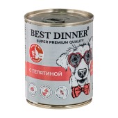 BEST DINNER SUPER PREMIUM консервы для собак и щенков (ТЕЛЯТИНА), 340 г