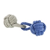 Игрушка канатная WOGY Velour style Мяч 2 шт сцепленный (d=6,5 см, l=23 см) для собак, микс