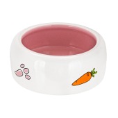 Миска керамическая ЗАЯЦ ( 11 * 4,6 см) розово-белая