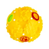 Квакающий мяч для собак большой, жесткий, 9,5 см, желтый