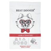 BEST DINNER для собак мелких пород склонных к проблемам с пищеварением (ЯГНЕНОК, ТОМАТЫ), 1,5 кг