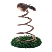 Игрушка-неваляшка WOGY Птичка поющая (9 * 6 * 5 см) мех на спирали h-27 см, подставка-травка