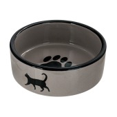 Миска керамическая СЛЕД С КОШКОЙ ( 12,5 * 4,5 см) чёрно-серая