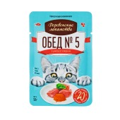ДЕРЕВЕНСКИЕ ЛАКОМСТВА пауч для кошек "Домашние обеды" (ТУНЕЦ С ИКРОЙ), 50 г